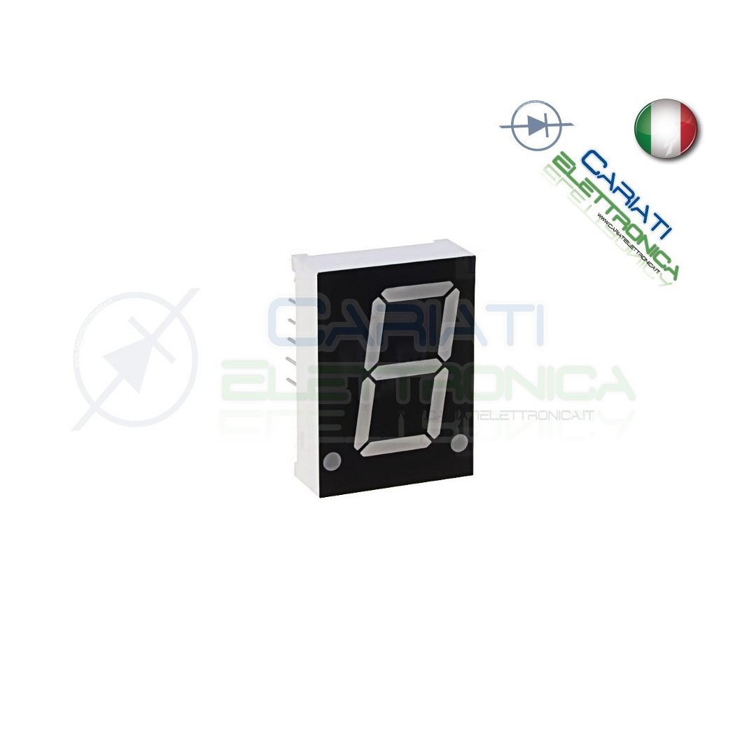 2 Pezzi Display 3" 19mm 7 Segmenti Rosso Anodo Comune