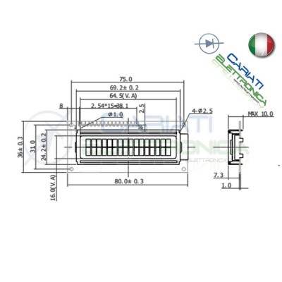 Display Lcd Lcm VERDE 16x2 1602 + SERIALE I2C / IIC PER ARDUINO