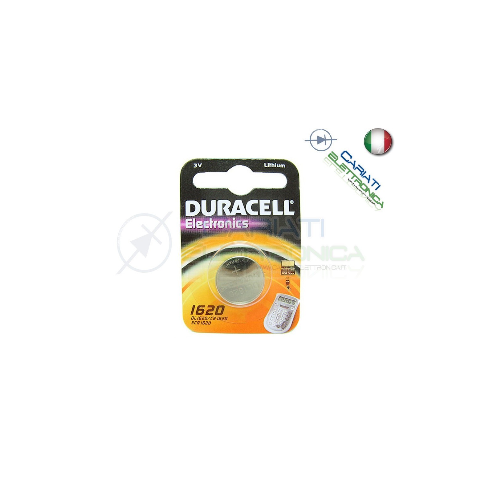 BATTERIA DURACELL DL1620 PILA A BOTTONE CR1620 1620 Duracell