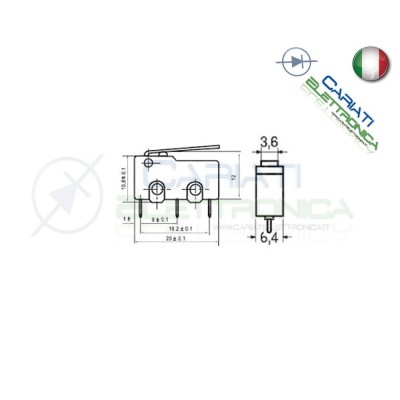 10 Pezzi Microswitch a leva levetta Finecorsa Pulsante interruttore a scatto