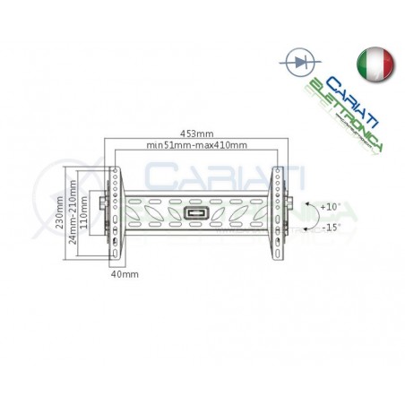 SUPPORTO STAFFA TV LCD TFT LED INCLINABILE DA 32 A 55 POLLICI 32
