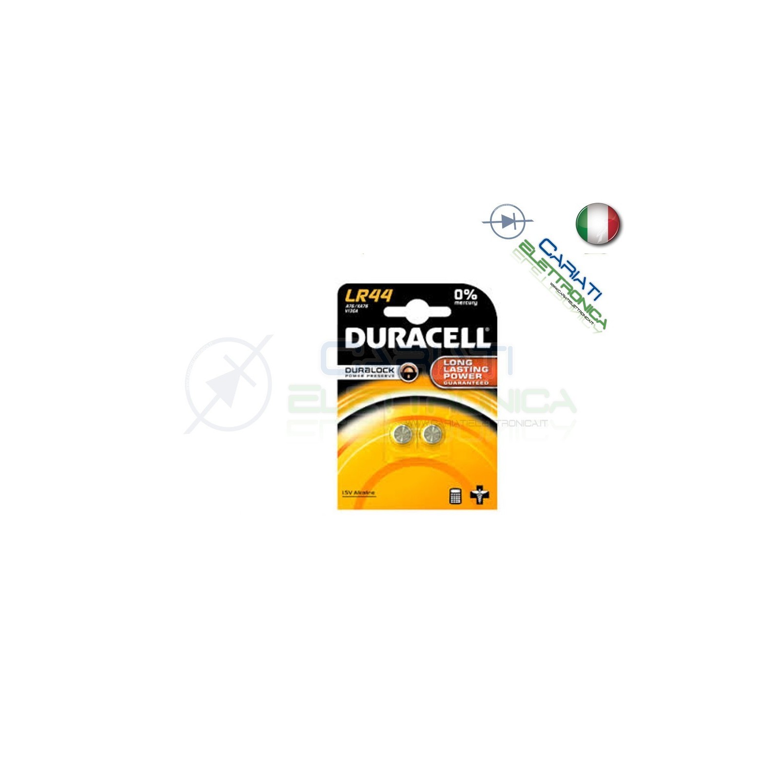 2 PILE PILA LR44 A76 V13GA DURACELL 1.5VDuracell