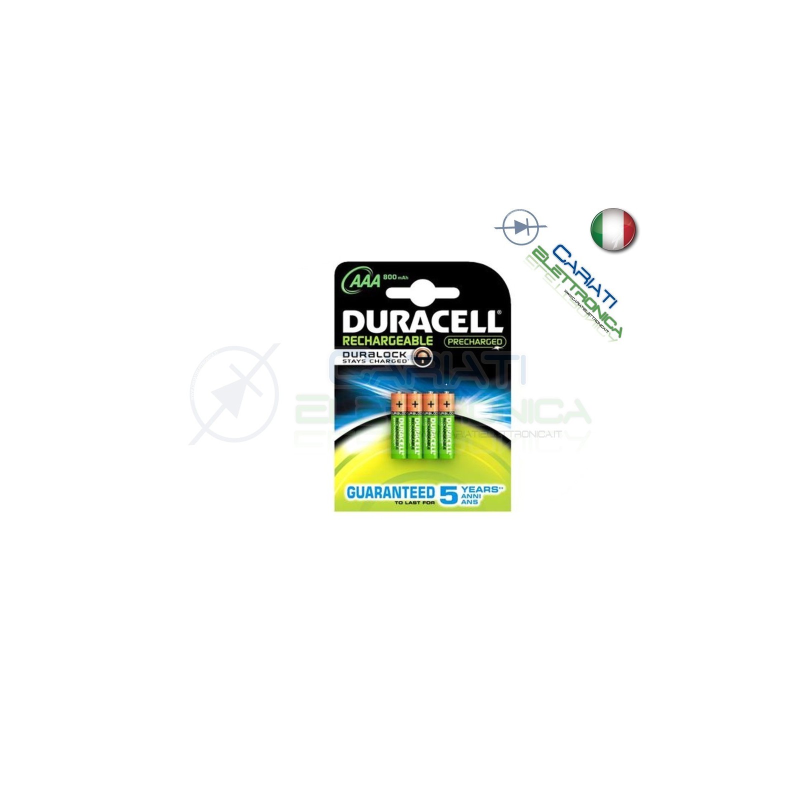 4 BATTERIE PILE DURACELL AAA MN2400 RICARICABILI 800MAH Duracell