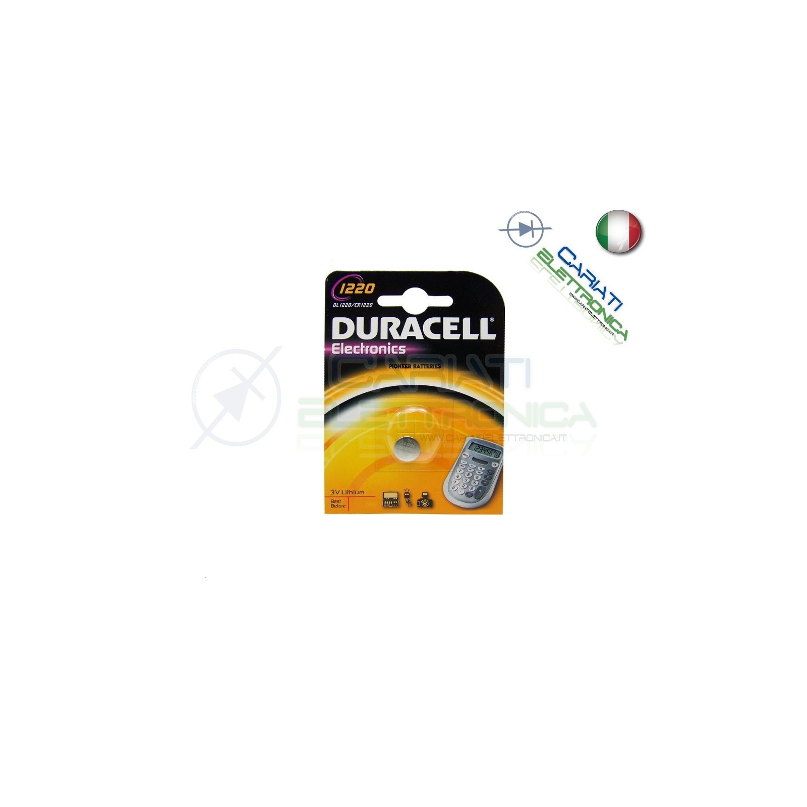 BATTERIA DURACELL DL1220 PILA A BOTTONE CR1220 3V 1220 Duracell