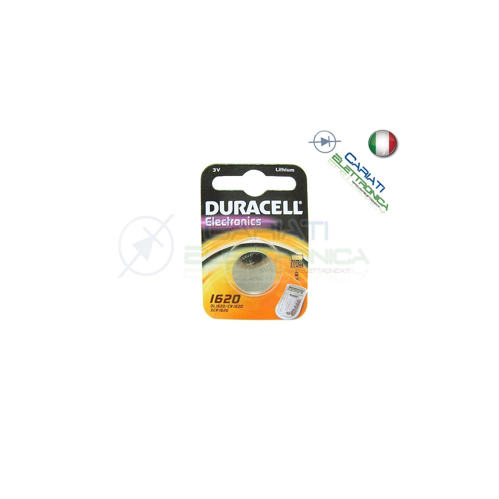 BATTERIA DURACELL DL1620 PILA A BOTTONE CR1620 1620 Duracell