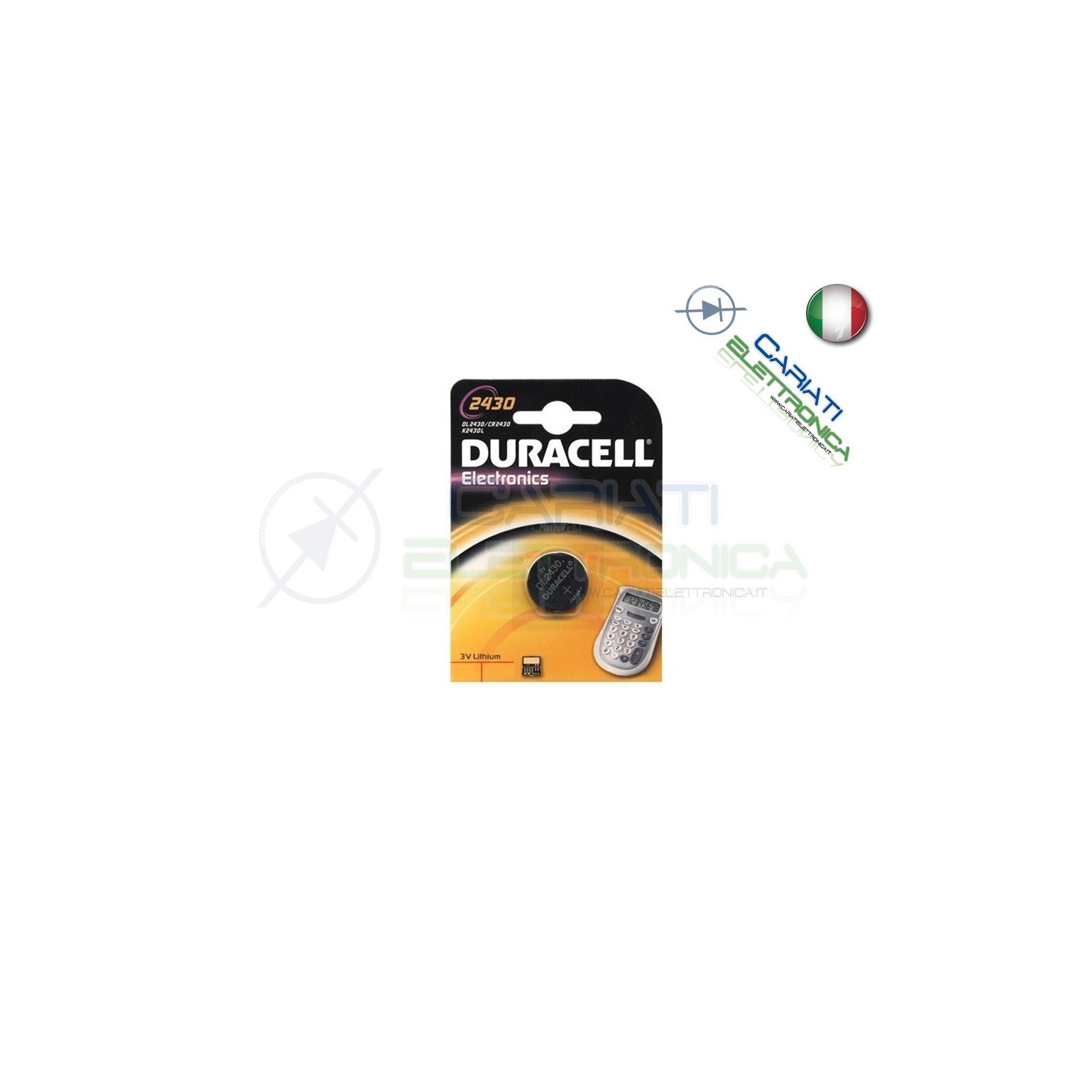 BATTERIA DURACELL DL2430 PILA A BOTTONE CR2430 2430 Duracell
