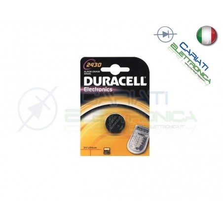 BATTERIA DURACELL DL2430 PILA A BOTTONE CR2430 2430 Duracell