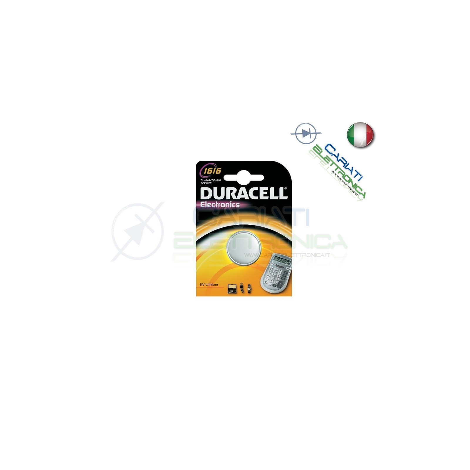 BATTERIA DURACELL LITHIUM 1616 CR1616 CR 1616 DL1616 Duracell