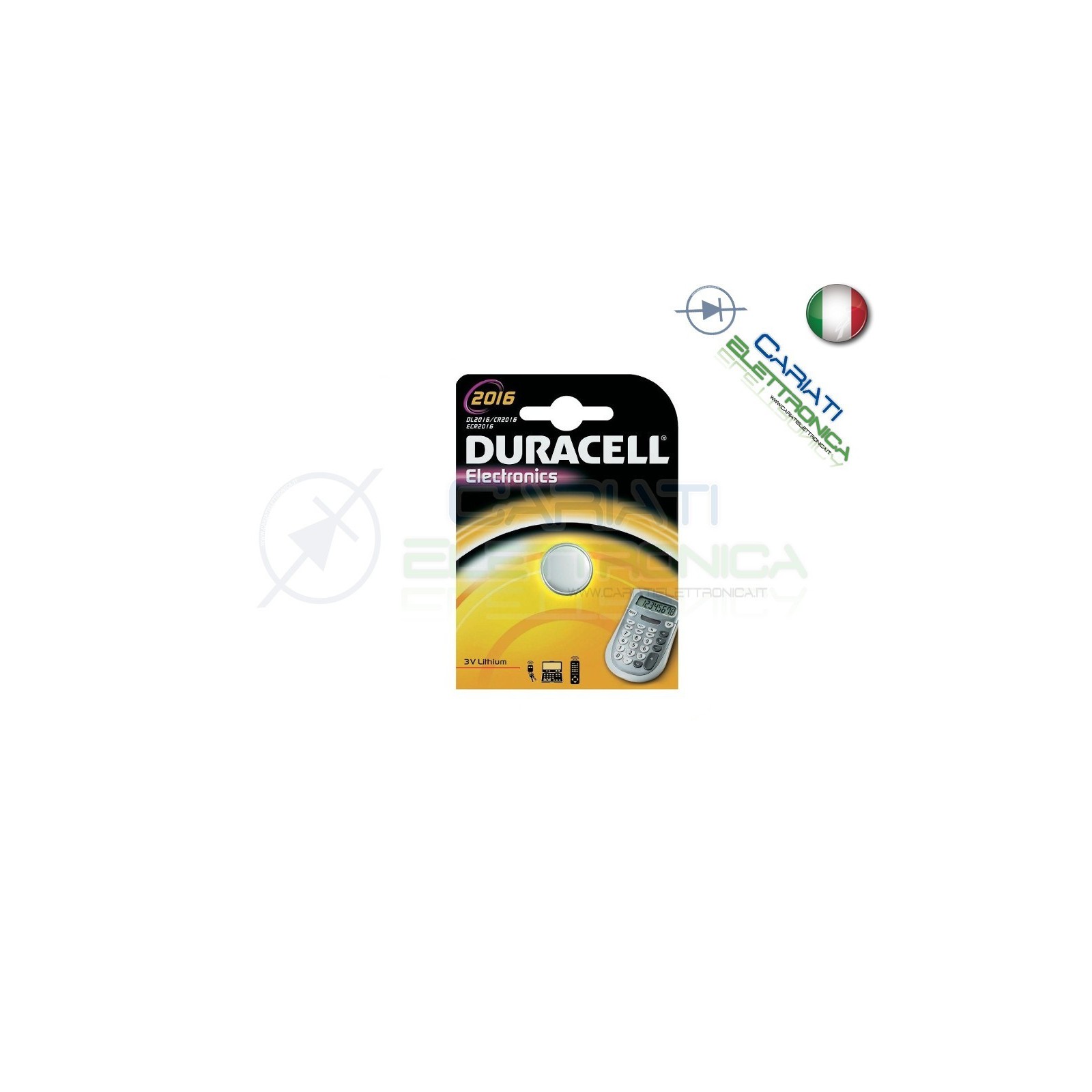 BATTERIA DURACELL LITHIUM 2016 CR2016 CR 2016 DL2016Duracell