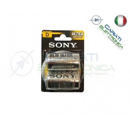 2 BATTERIE SONY TORCIA D ULTRA HEAVY DUTY R20 PILA 1.5 VSony
