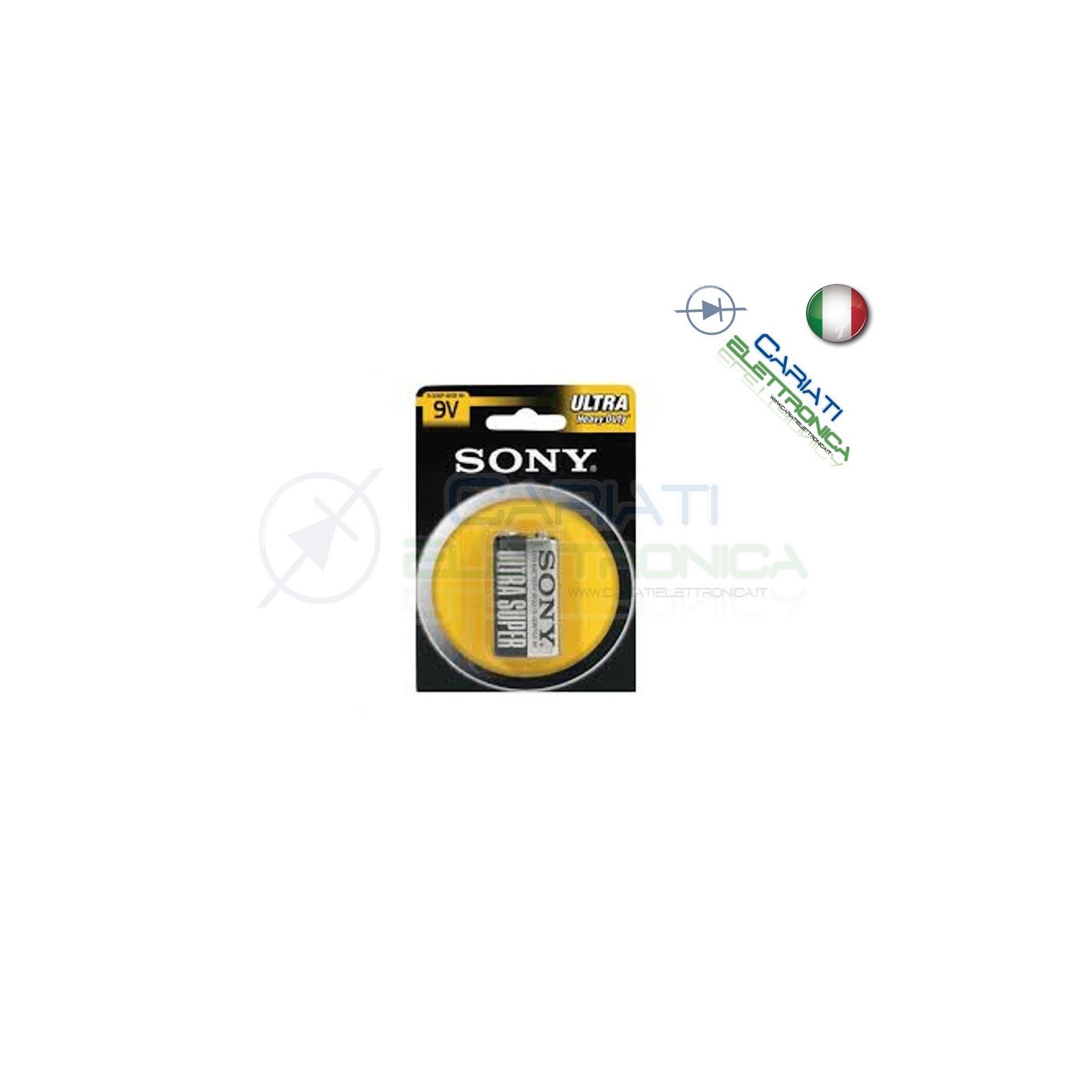 BATTERIA PILA SONY 9V 6F22 ULTRA HEAVY DUTY IN BLISTERSony