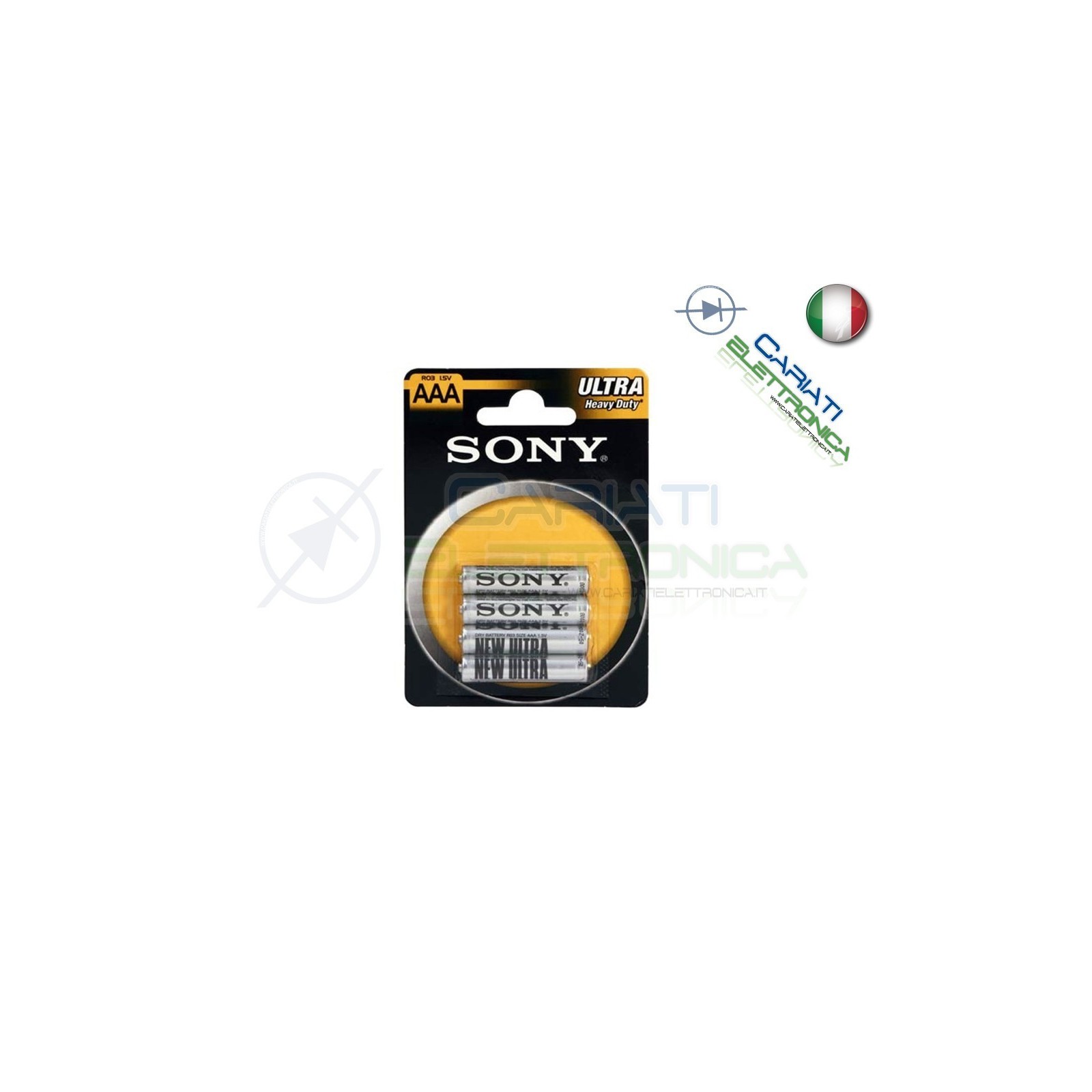 4 BATTERIE PILE SONY MINISTILO AAA R03 ULTRA HEAVY DUTY 1.5V IN BLISTERSony