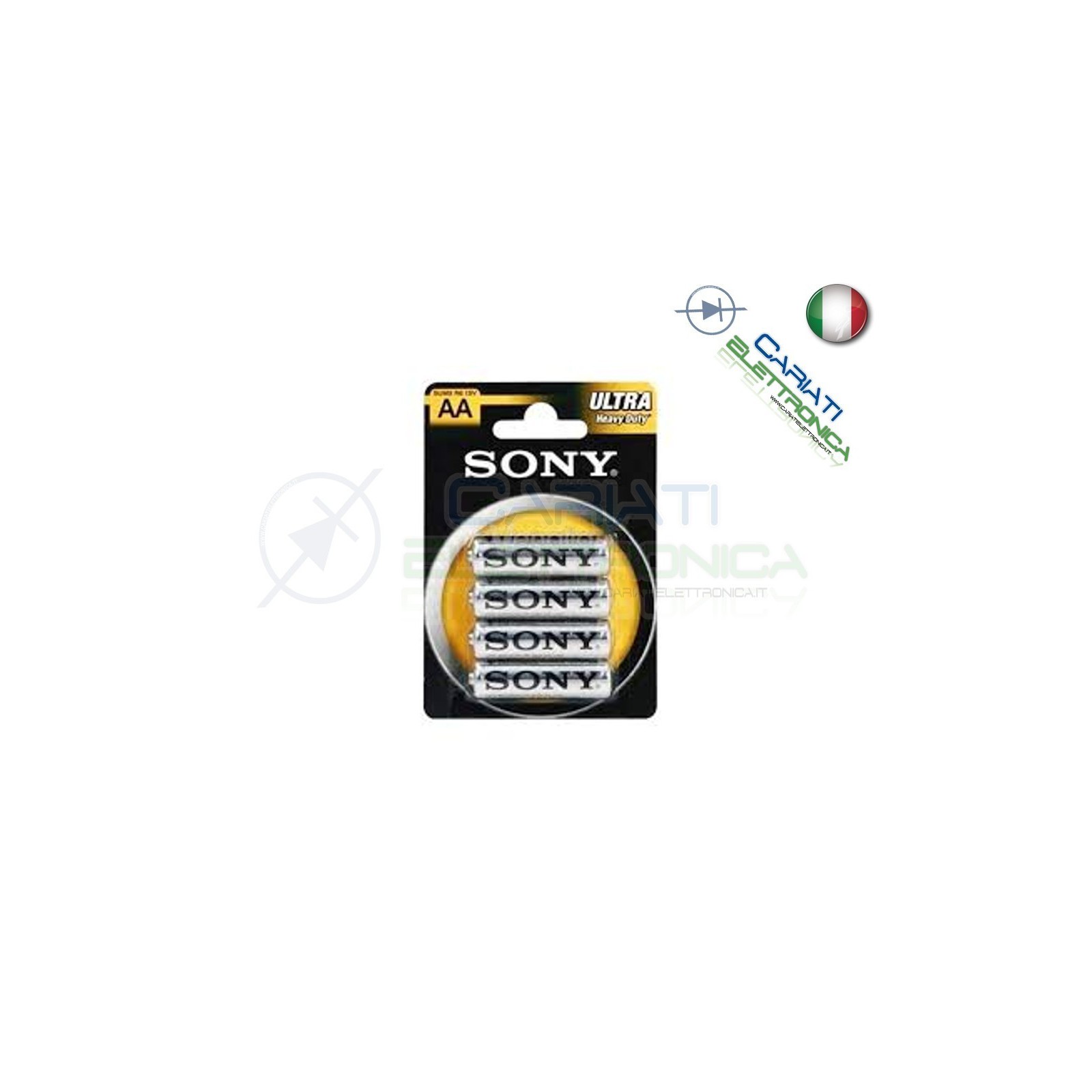 4 BATTERIE PILE SONY STILO AA R6 ULTRA HEAVY DUTY 1.5V IN BLISTERSony