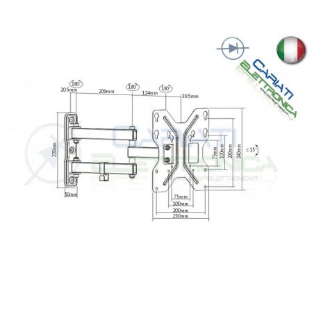 STAFFA PORTA TV UNIVERSALE LCD LED DA 23" 32" 37" 42 SUPPORTO LDA11-223Generico