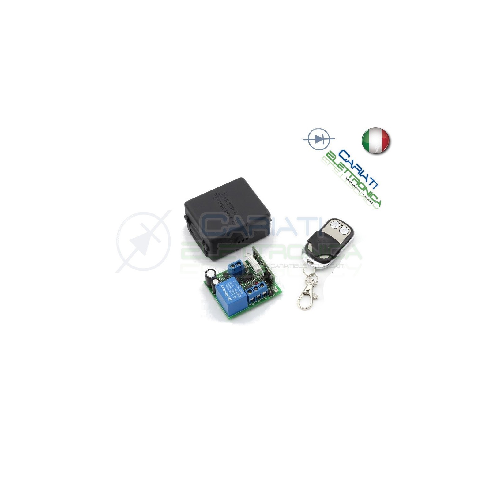 Scheda Ricevente Ricevitore 24V 433 Mhz 1 Relè Canale con Telecomando