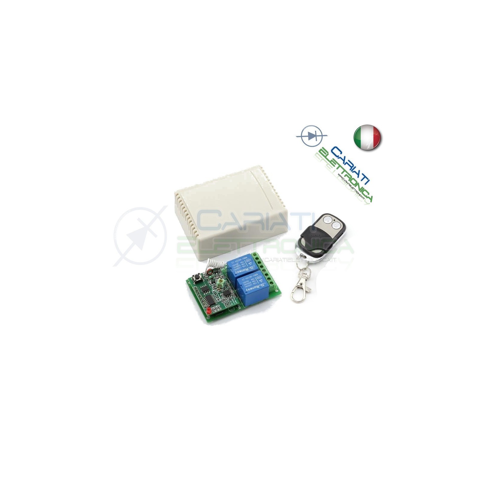 Scheda Ricevente Ricevitore 24V 433 Mhz 2 Relè Canali con Telecomando