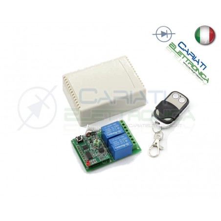 Scheda Ricevente Ricevitore 24V 433 Mhz 2 Relè Canali con Telecomando