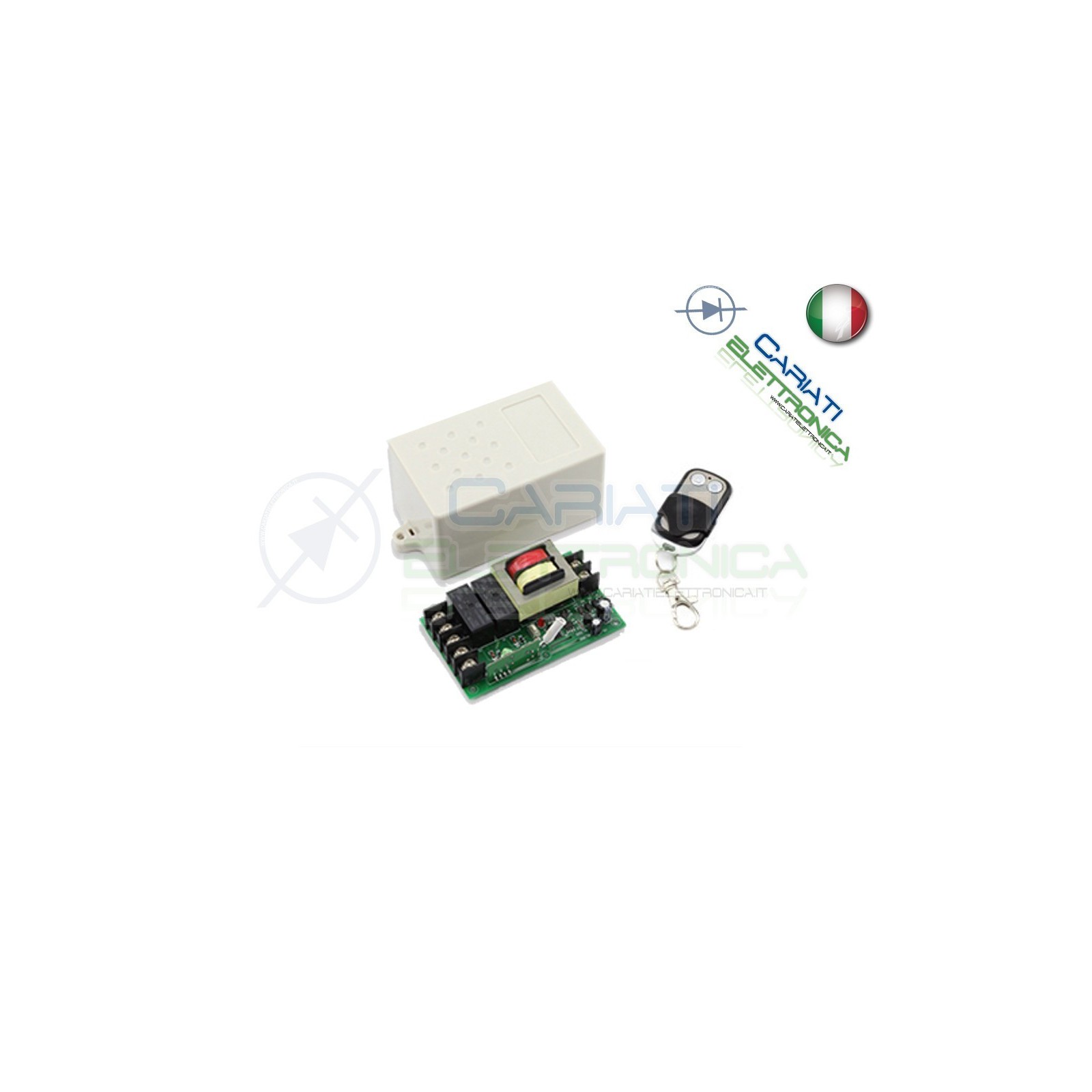 Scheda Ricevente Ricevitore 230V 433 Mhz 2 Relè Canale 15A con Telecomando