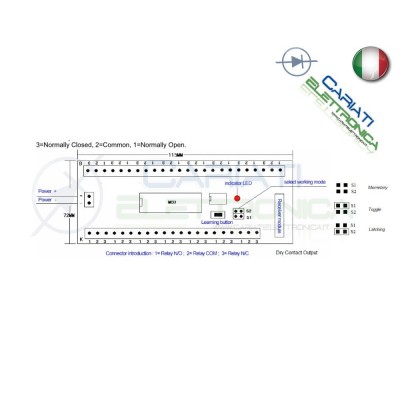 Scheda Ricevente Ricevitore 12V 433 Mhz 15 Relè Canali con Telecomando