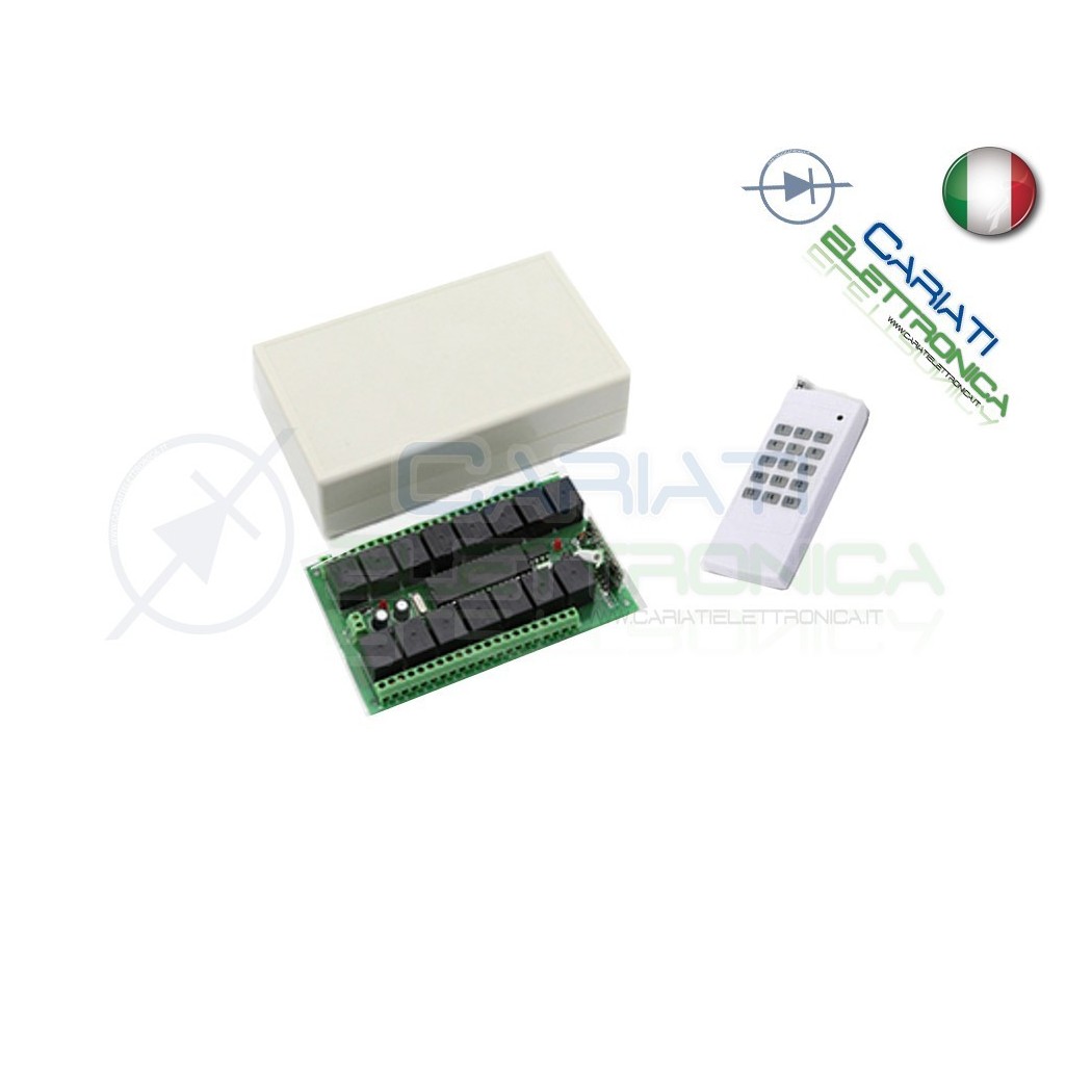 Scheda Ricevente Ricevitore 12V 433 Mhz 15 Relè Canali con Telecomando
