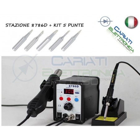 STAZIONE 8786D AD ARIA CALDA CON SALDATORE 2 IN 1 SALDANTE + KIT 5PUNTEGuangzhou Yihua Electronic Equipment Co.,Ltd.