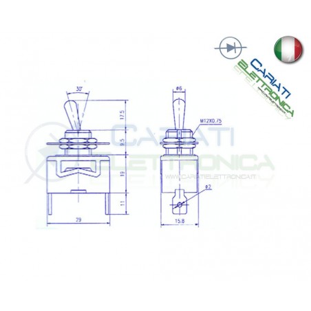 Interruttore a Leva 12V 15A On Off Cromato Bilanciere Auto Moto Tuning BatteriaGenerico