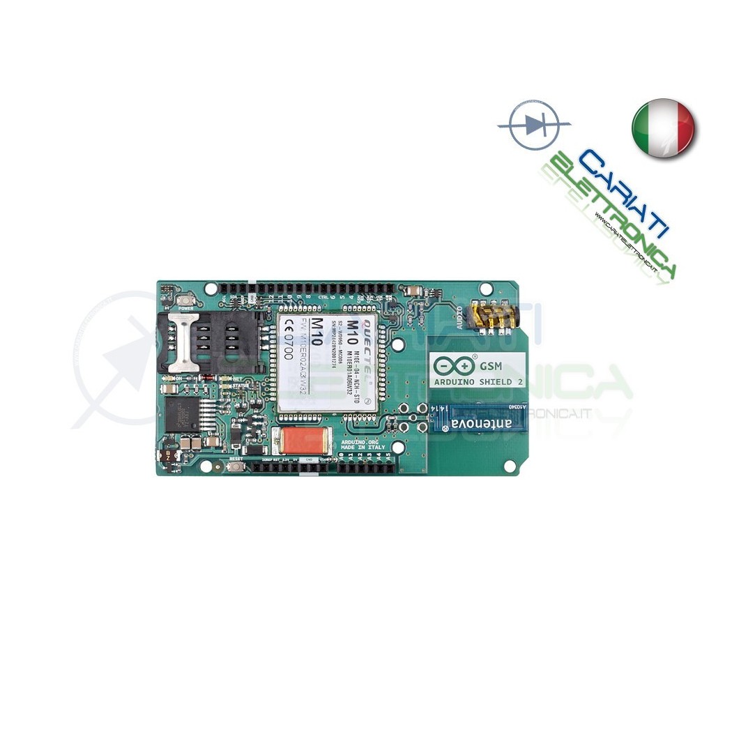 Arduino GSM Shield 2 con antenna integrata - SIM NON inclusaArduino