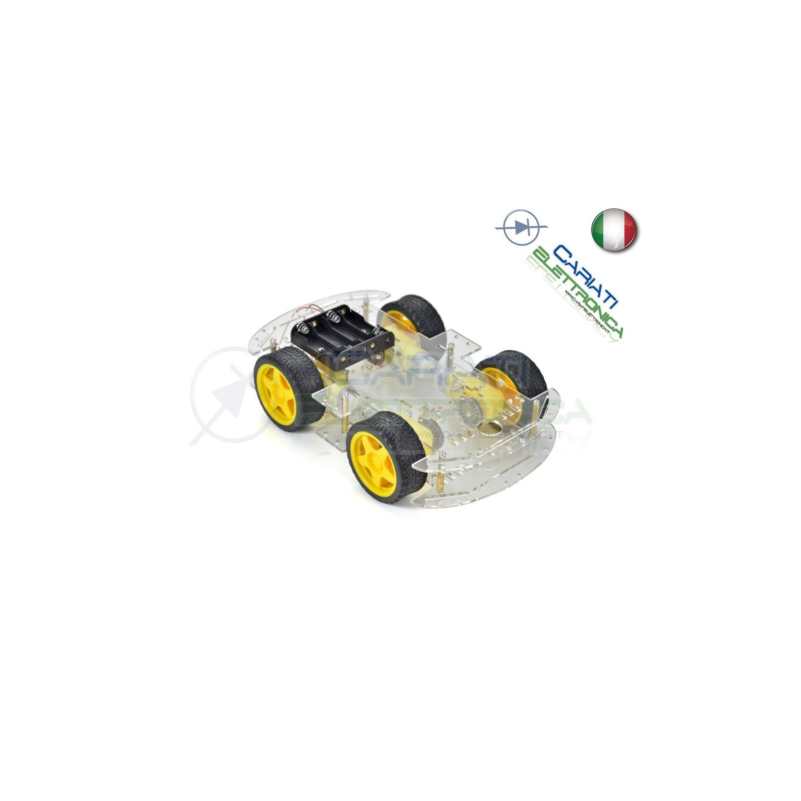KIT Robot Car chassis piattaforma shield Arduino Pic 4 Ruote