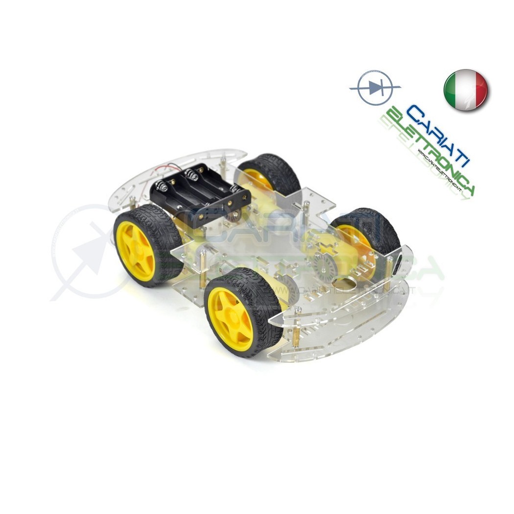 KIT Robot Car chassis piattaforma shield Arduino Pic 4 Ruote