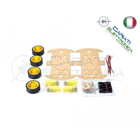 KIT Robot Car chassis piattaforma shield Arduino Pic 4 Ruote