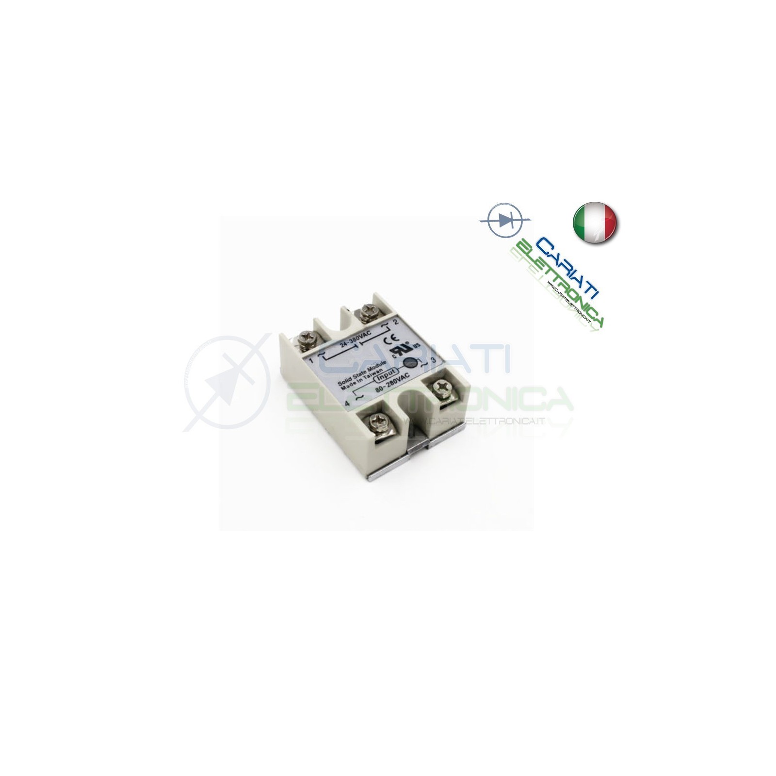 Relè Statico 10A 80-280Vac 24-380Vac SSR-10 AA Stato Solido Relay