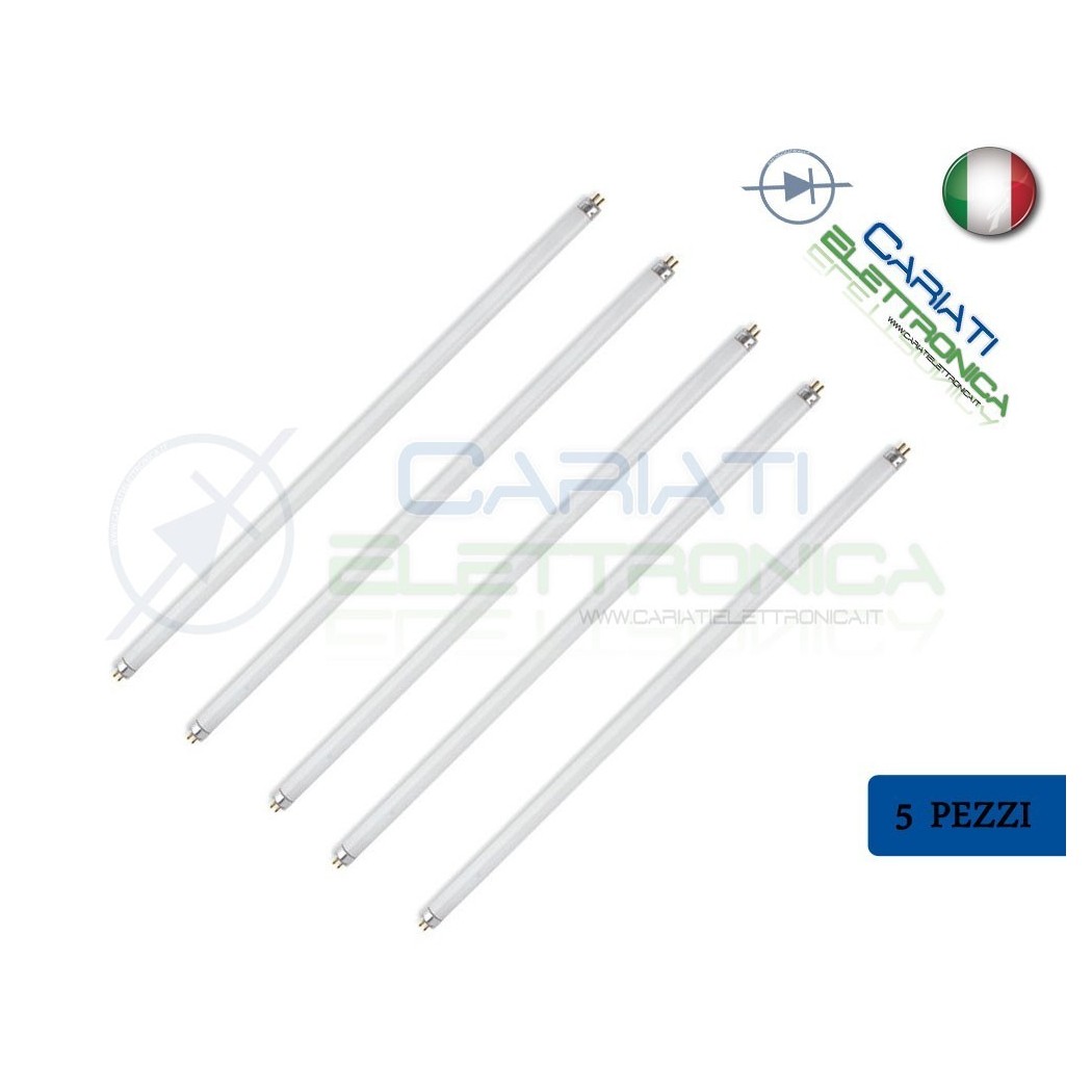 5 PEZZI NEON TUBO FLUORESCENZA T4 20W 2700K 230V
