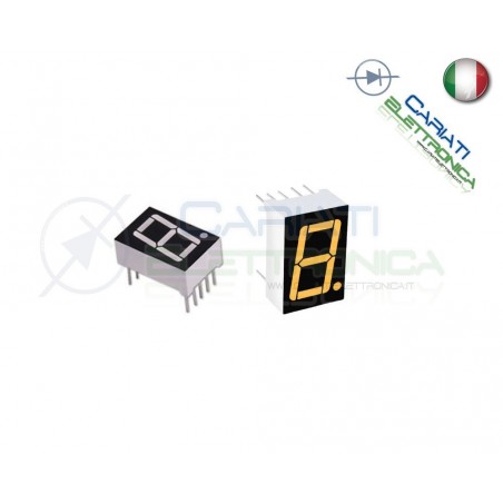 1 Pezzo Display 0.56" 19mm 7 Segmenti Giallo Anodo Comune