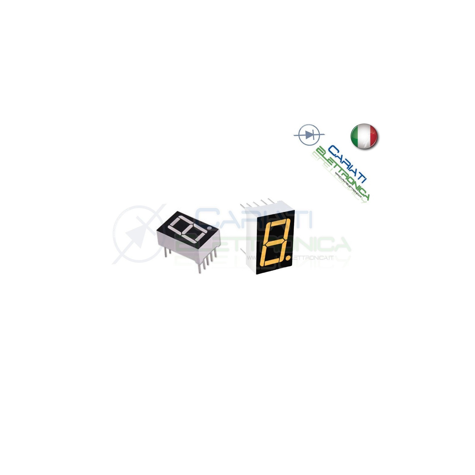1 Pezzo Display 0.56" 19mm 7 Segmenti Giallo Catodo Comune