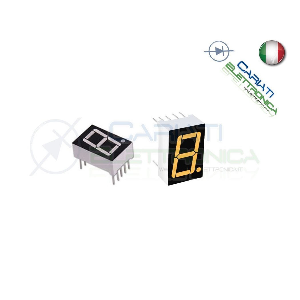 1 Pezzo Display 0.56" 19mm 7 Segmenti Giallo Catodo Comune