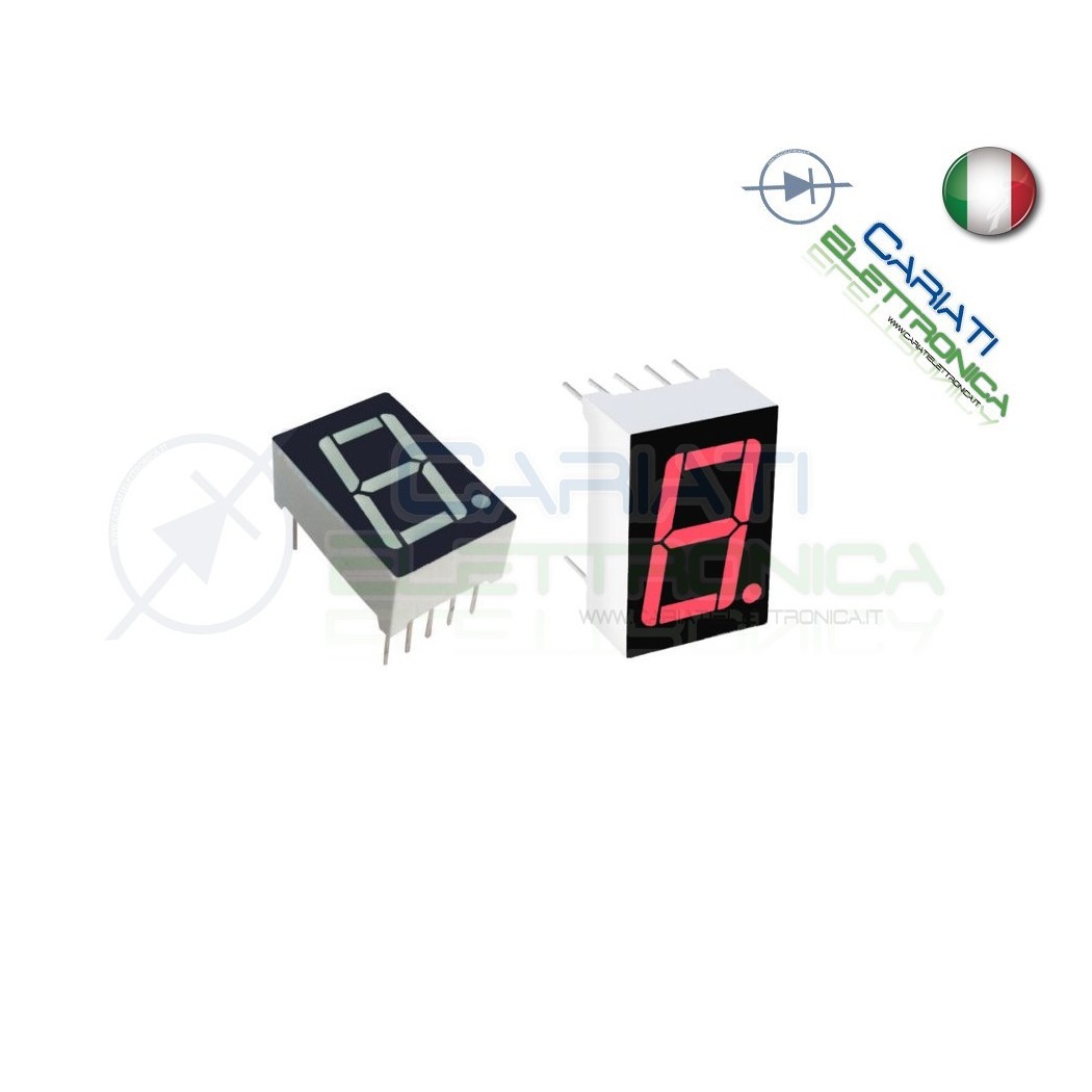 1 Pezzo Display 0.56" 19mm 7 Segmenti Rosso Catodo Comune Generico