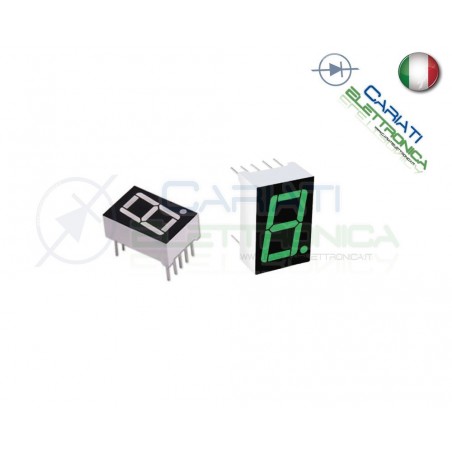 1 Pezzo Display 0.56" 19mm 7 Segmenti Verde Catodo Comune