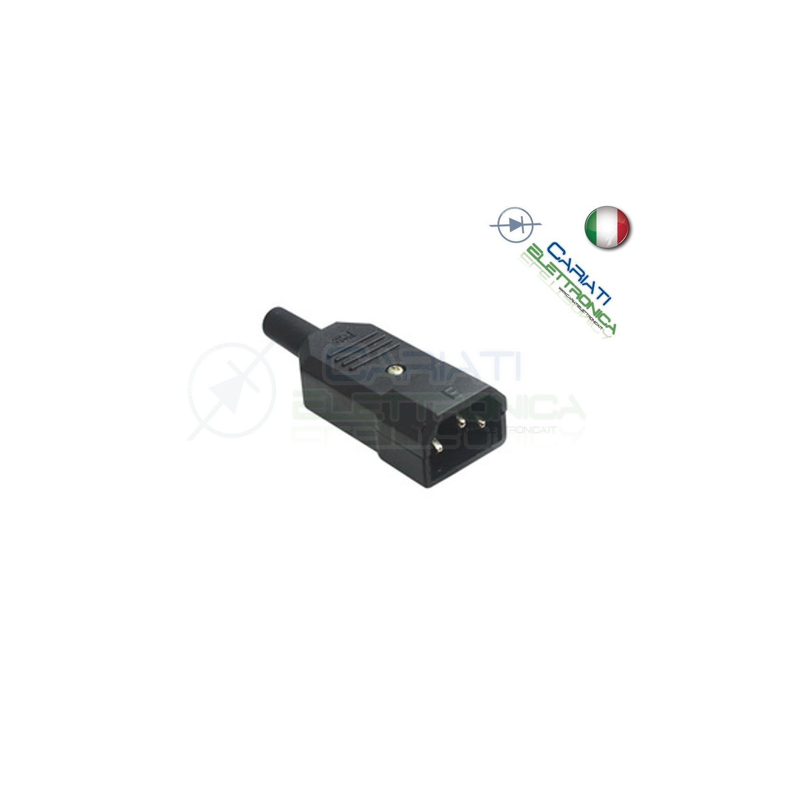 CONNETTORE ALIMENTAZIONE AC SPINA 10A MASCHIO VOLANTE