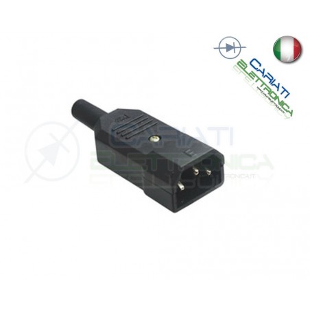 CONNETTORE ALIMENTAZIONE AC SPINA 10A MASCHIO VOLANTE