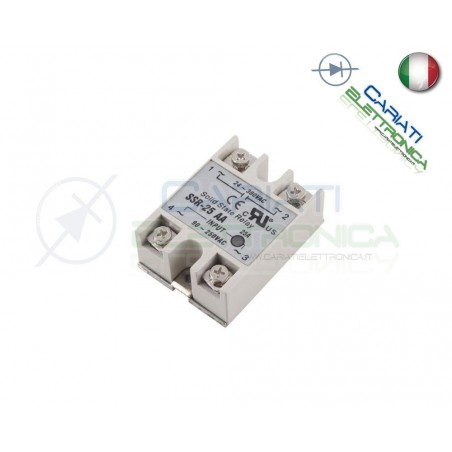 Relè Statico 25A 80-280Vac 24-380Vac SSR-25 AA Stato Solido Relay