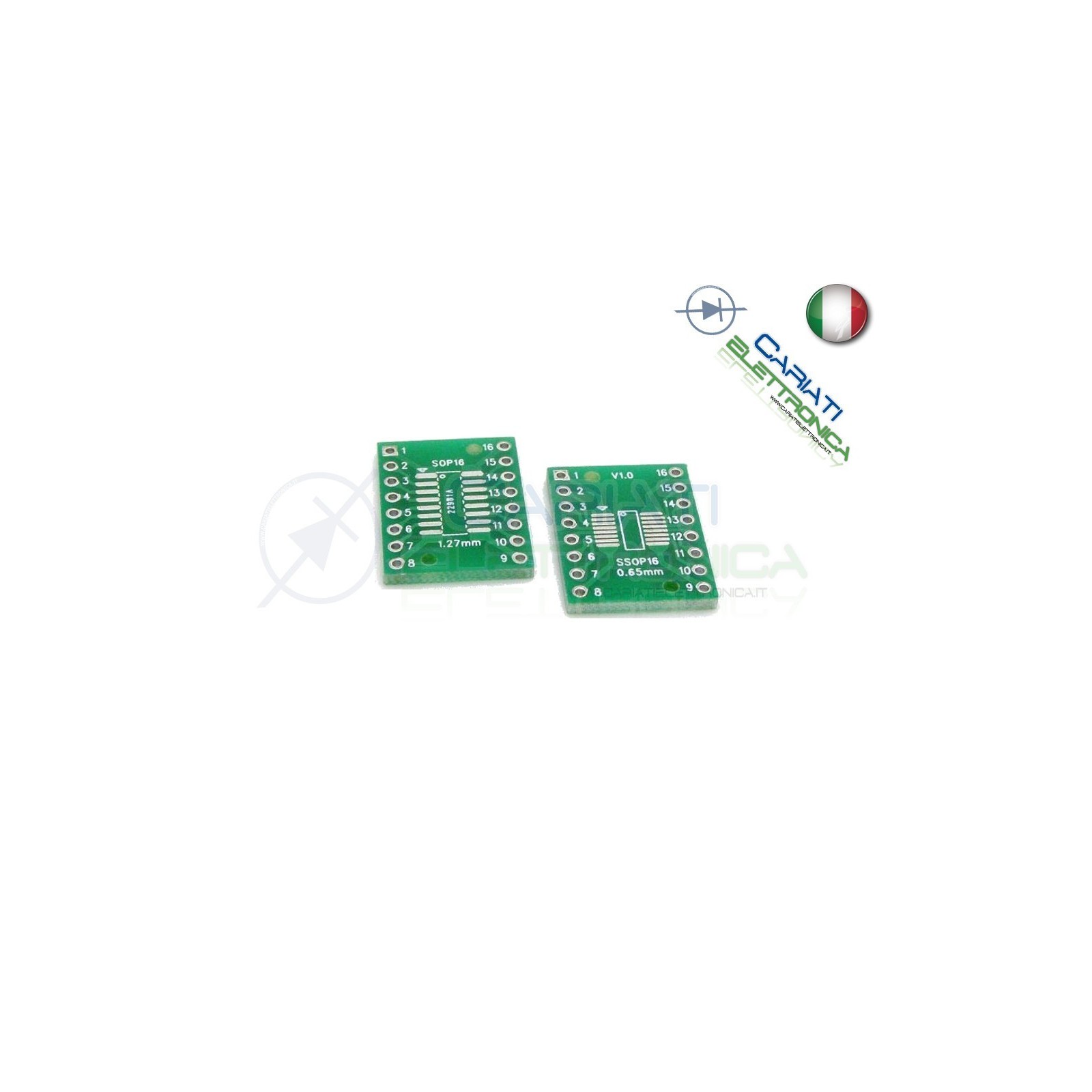 2 Pezzi Adattatore Basetta Test PCB SOP16 SO16 SOIC16 SMD a DIP16 16 Contatti