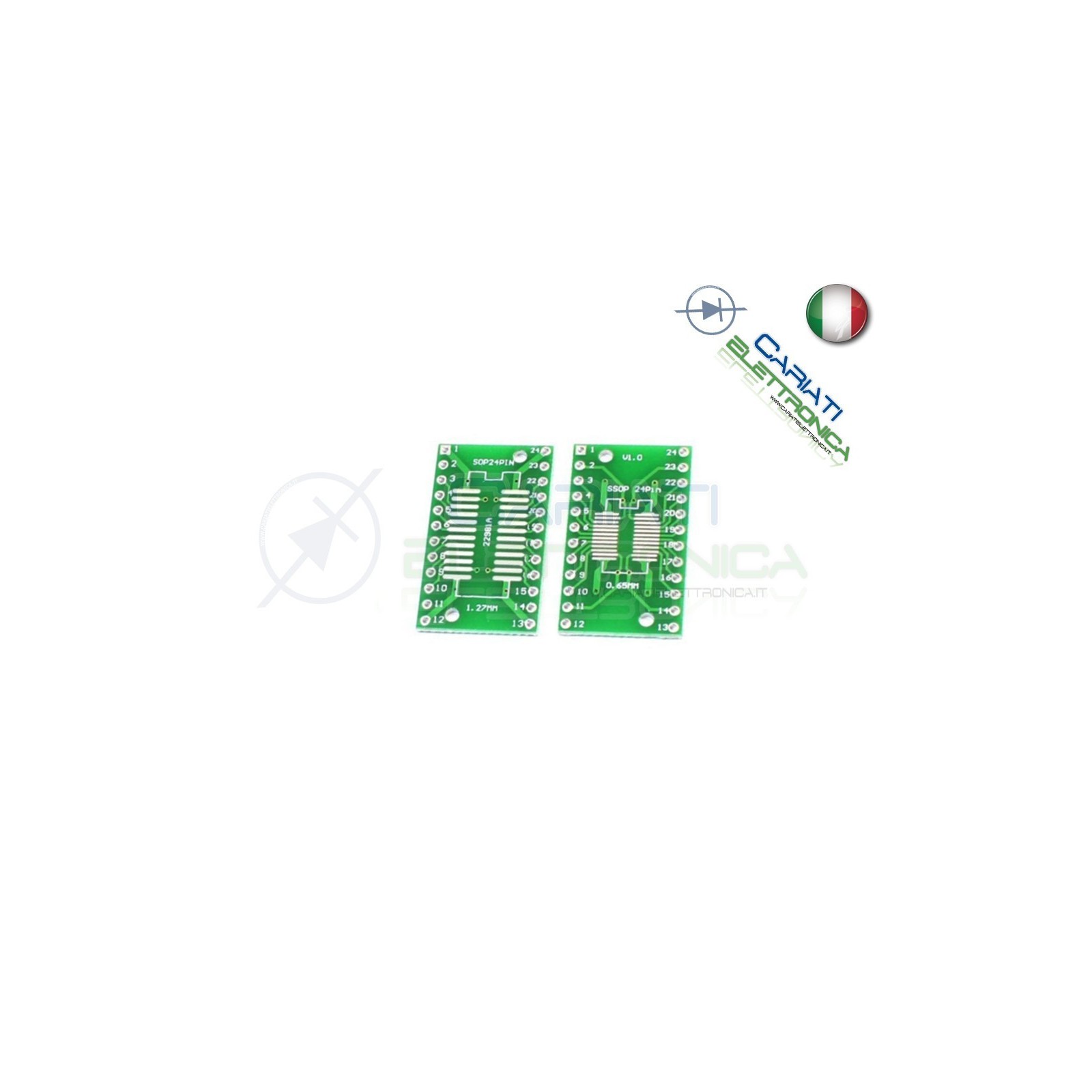 1 Pezzo Adattatore Basetta Test PCB SOP24 SO24 SOIC24 SMD a DIP24Generico