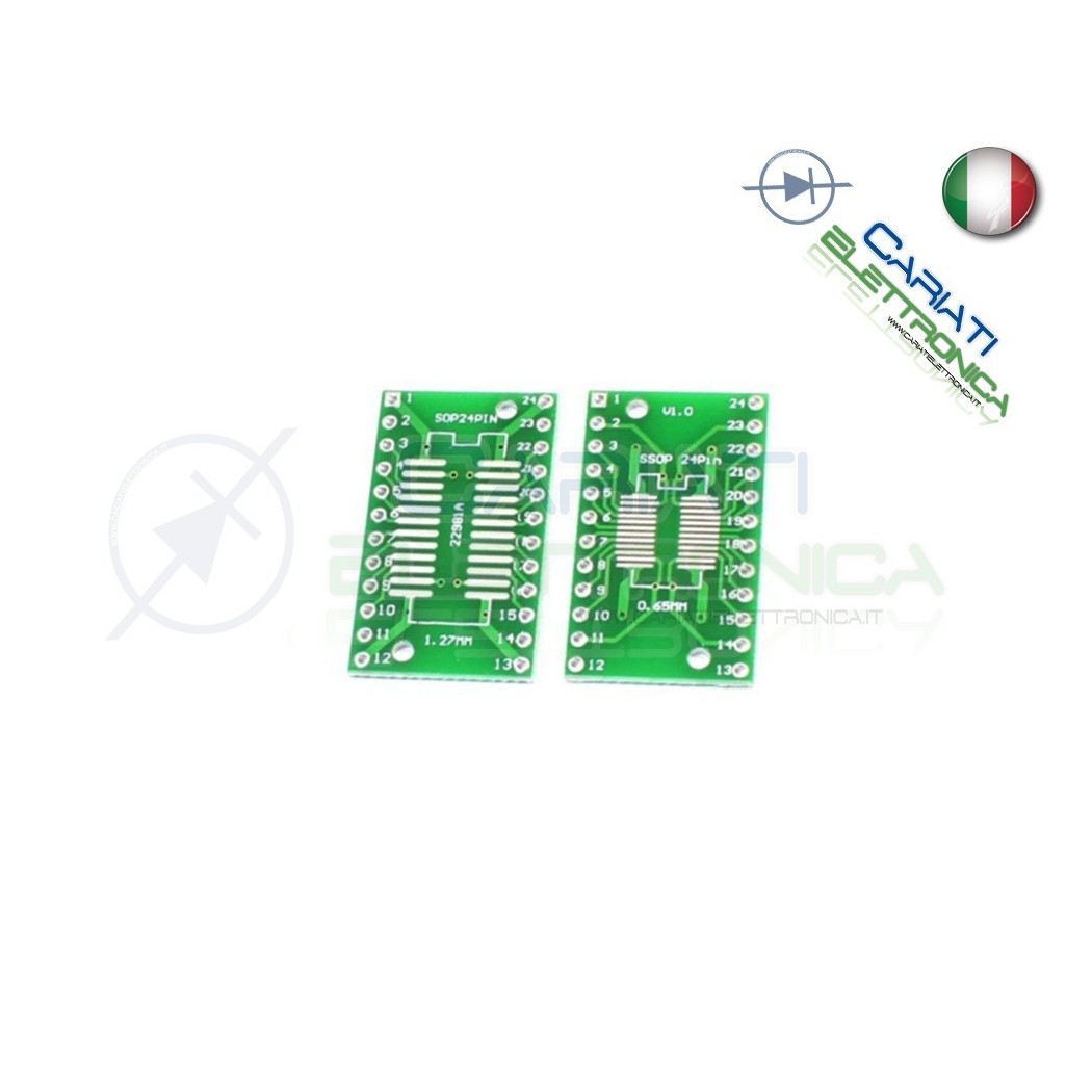 1 Pezzo Adattatore Basetta Test PCB SOP24 SO24 SOIC24 SMD a DIP24Generico