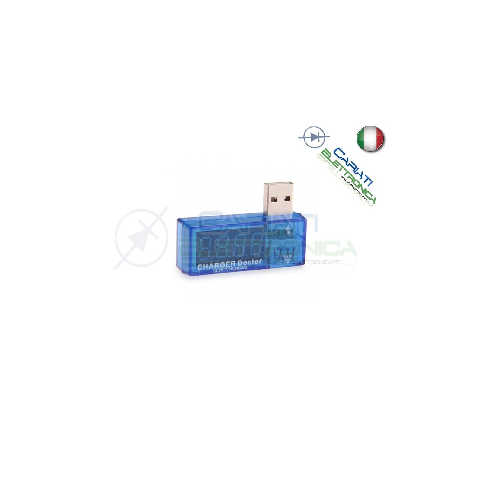 Voltmetro Amperometro Digitale Misuratore USB DC 7,5V 3AGenerico