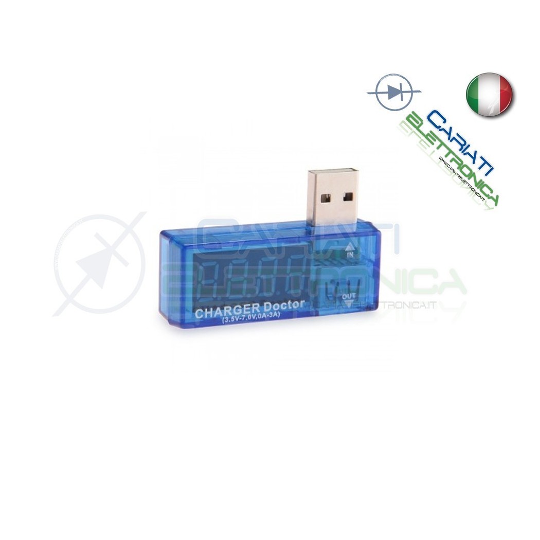 Voltmetro Amperometro Digitale Misuratore USB DC 7,5V 3AGenerico