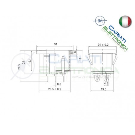 CONNETTORE ALIMENTAZIONE AC SPINA 10A MASCHIO