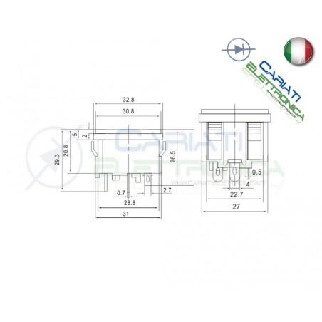 CONNETTORE ALIMENTAZIONE AC SPINA 10A MASCHIO CON PORTAFUSIBILE