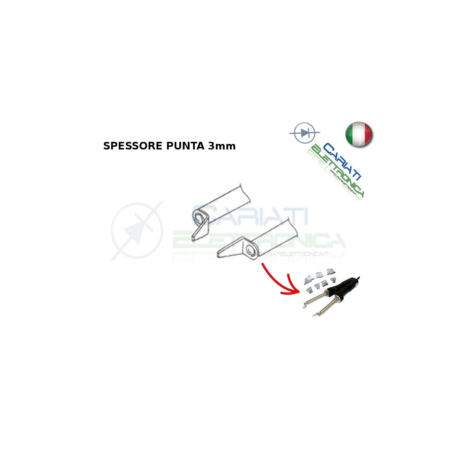 Punta Di Ricambio da 3mm per Saldatore PLCC