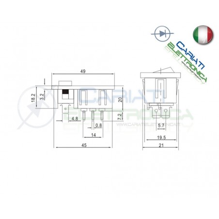 CONNETTORE ALIMENTAZIONE AC SPINA 10A CON INTERRUTTORE