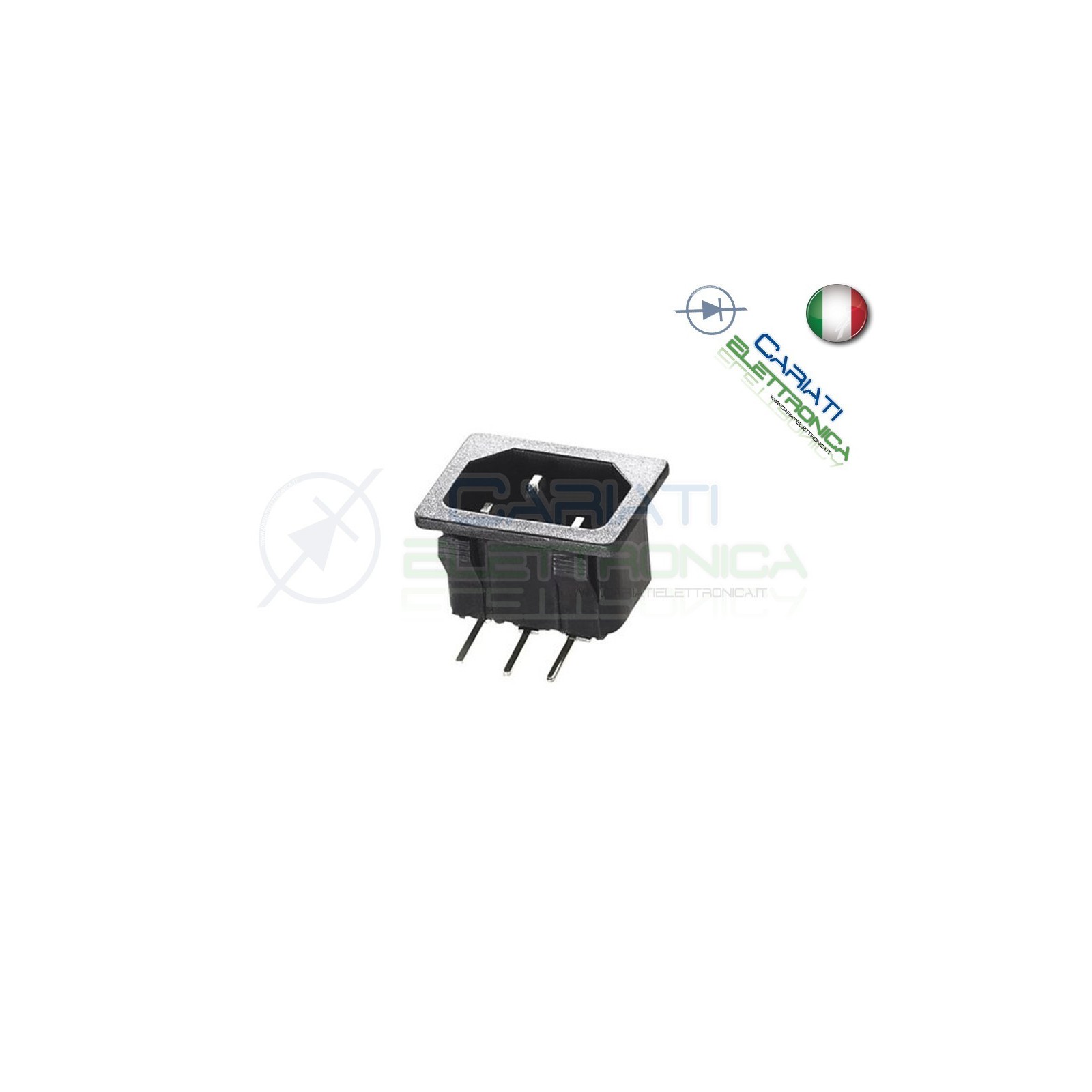 CONNETTORE ALIMENTAZIONE AC SPINA 10A MASCHIO DA PCB